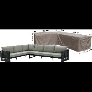 Raffles Covers beschermhoes loungeset / hoekbank (L-vorm) - 280 x 220 H: 70 cm - RHS280220left - Hoes voor hoekbank met ongelijke zijden - Lange zijde links (vanaf zitpositie)