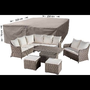 Raffles Covers loungesethoes - 350 x 250 H: 70 cm - RLS350250 - Waterdicht - Ademend - UV-bestendig - Elastisch rijgkoord - Beschermhoes tuinmeubelen