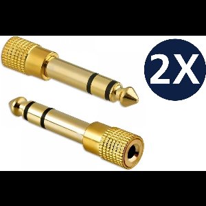 Techvavo® Set van 2 - Jack Adapters - Audio Adapter - 6.3mm Jack naar 3.5mm Jack - Piano - Gitaar - Versterker