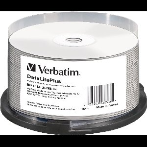 Verbatim Blu-ray Disc BD-R 25Gb,thermal printable surface, Cakebox van 25 stuks (43743)