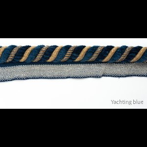 Hobby koord -  blauw goud - 4  meter - hobby koord - piping rand - touwrand - kussenrand - gordijnen - piping - luxe koord -