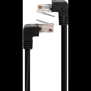 Electrovision RJ45 netwerkkabel 1 m – haaks naar haakse plug - Zwart