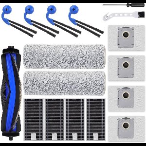 X9 Accessoires gescht voor Ecovacs Deebot X9 Pro Omni/X9 Pro stofzuiger, 1 hoofdborstel, 2 rollen reinigingsdoeken, 4 zijborstels, 4 HEPA-filters, 4 stofzakken, 1 reinigingsgereedschap