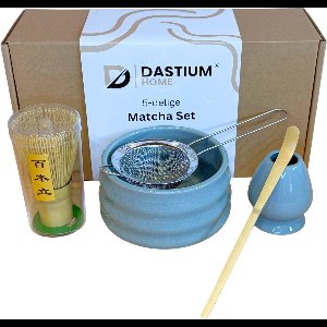 Dastium Home Japanse Matcha Set - 5-delige Matcha Starterset - Matcha Kom - Matcha Klopper - Matcha Set - Matcha Starterkit - Blauw