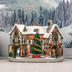 Lemax - 'The Bell & Thistle Tavern' - Verlicht gebouw met animatie & muziek/geluid - Inclusief adapter