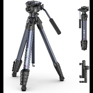 Ulanzi YING Ombra II Travel Tripod - Met 2-in-1 Monopod - Ingebouwde Telefoonhouder - Aluminium - Zwart