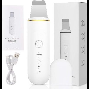 Cuhostki - 1 Stuk - Huidverjongingsapparaat - Ultrasoon Huidverjongingsapparaat - Gezichtsschoonmaakapparaat - Ultrasone Schraper - Wit - Kunststof - 4 Modi - 5 Min Auto-Uit - 2 Vervangende Borstels - Oplaadbaar - Voor Gezicht