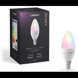 Smart E14 Lamp - Ledvion RGB+CCT - Verbind met Wifi en Bedien Via App - Dimbaar - Lange Levensduur - Energiesparend