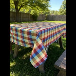 Tafelkleed "Rainbow" – Geruit – 140x250cm - Kleurrijk – 50% Katoen / 50% Polyester – 3x3 cm Ruit – Gemaakt in Nederland