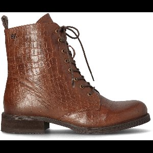 Lazamani - Nella Dames Veterboots Leer Brown - Maat 37