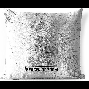 Buitenkussens - Tuin - Stadkaart Bergen op Zoom - 45x45 cm