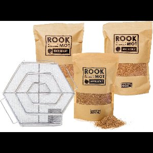 Koudrook pakket – Koud rook Generator + Rookmot Appel - Hickory - Eik 1,5Kg bundel