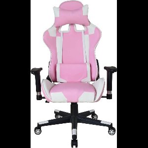 Gamestoel Thomas - bureaustoel racing gaming - ergonomisch - roze wit