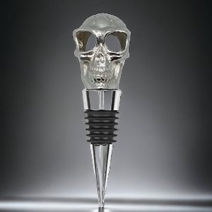 Premium Wijnstopper in Giftbox – Zilveren Skull – Luxe Flessenstop – Uniek Cadeau – Inclusief E-book – Catrinaz®