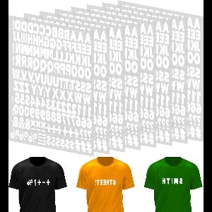 Allecto plus - Opstrijkbare letters en cijfers A-Z 1328 stuks - Warmteoverdracht - PU vinyl - Stickers - Kleding T-shirt - Doe-het-zelf - Personaliseren