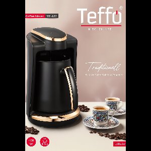 Teffo Traditionele Koffiezetter – 400W – 4 Kopjes – Zwart met Goud – Turkse Koffie