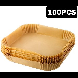 Airfryer Bakpapier Vierkant – 100 Stuks 20×4,5 cm – Universeel – Hittebestendig tot 220°C – Anti-aanbak – Vet- & Waterdicht – Voor Bakken, Braden & Frituren – ANMI