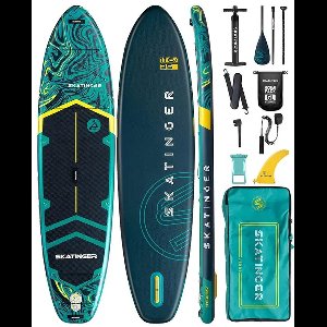 Skatinger Prana Magma Green 350x89x15 cm (11'6'') yoga SUP board
