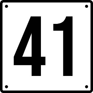 Huisnummerbord 41 - Incl. Schroeven en Pluggen – Acrylaat - 10 x 10 cm - Wit met Zwart