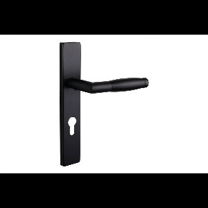 Lavuzo deurkruk Ascoli Zwart met rechthoekig schild PC72 | Per set