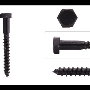 Wovar Houtdraadbouten Zwart M8 x 70 mm | Per 10 Stuks
