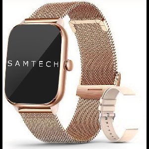 SAMTECH Smartwatch Ultra Thin Pro Serie 5 - Dames & Heren – Sport horloge - Stappenteller, Calorie Teller, Slaap meter, HD – IOS & Android - Rose goud
