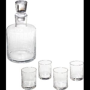 Whiskey set Petit salon 5 stuks L. 22 x B. 11 x H. 11 cm glas transparant