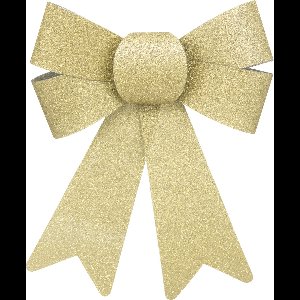 Kerst - 6 Glitter strikken - Kerstdecoratie - Kerstboomdecoratie - Goud - 14x18cm - Strikjes