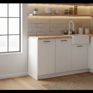 Keukenkast met Werkblad 80x46x85 cm – Moderne 2-Deurs Keukenopberger, Multifunctionele Kast voor Keuken & Woonruimte, Gelamineerd Hout, Compact & Duurzaam – Novihome