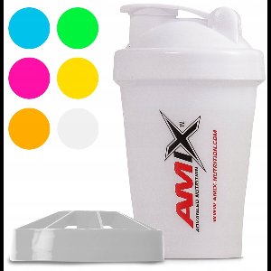 Amix Mini Shaker 400ml Wit - Compact & BPA-Vrij met Zeef
