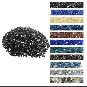 Vuurkorfglas / Haardglas - Glasstenen 12,7 mm - Reflecterend - Hittebestendig - Inhoud 9 kg - Voor Vuurtafel en Open Haard - Zwart