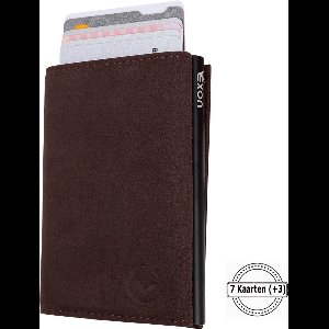 VEXON Polar - Wallet Pro - Portefeuille Heren met Pasjeshouder - Kleine Portemonnee Dames - RFID Card Holder Geldvak / Muntvak - Pasjeshouder - Kaarthouder - Met Rits - 10 Pasjes, Briefgeld en Muntgeld - RFID Creditcardhouder - Uitschuifbaar - Bruin