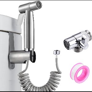 Hand Shower - Badkamer Bidet - RVS - Douchekop - Bidet Aansluiting - Spray Kit met Dubbele Modus (Jet/Stream) - Veer Slang - Haak - Toilet Adapter (G1/2 Inch en G3/8 Inch) voor Dagelijks Gebruik