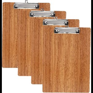 4x Houten Klembord A4 Set Professioneel en Schoolgebruik