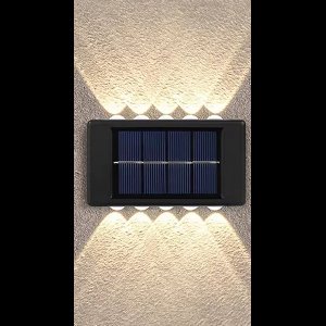 VIKEFON 10-LED lichtgevende wandlamp op zonne-energie – IP65 waterdicht – wit of warm licht – set van 5 stuks