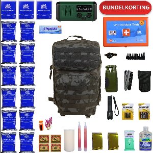 NoodPrepz - Premium noodpakket voor thuis - inclusief noodrantsoen voor 72 uur - survivalpakket met hoogwaardige EHBO-kit – overlevingspakket voor oorlog, stroomuitval en evacuatie – compleet pakket samengesteld volgens advies van de overheid