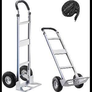 VEVOR Steekwagen, 227 Kg Laadvermogen, Zware Transportwagen met Handvat, Steekwagen van Aluminiumlegering met Spanband, Stapelwagen voor Verhuizing Naar Huis, Kantoor Magazijn, 480x500x1340mm