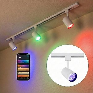 Smart Railsysteem 1-fase | Wit | 1 Meter | HUE compatible | Incl. 3x smart GU10 spots