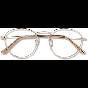 Ear2Ear leesbril London +1.00 rond goudkleurig metalen montuur - incl. opbergpouch en (geschenk)verpakking