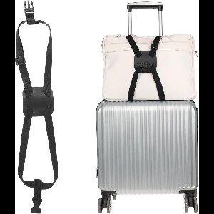 Famanu - Elastische draagriem voor koffer, verstelbaar en duurzaam – Zwart