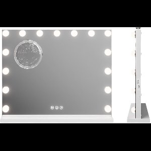 DoneMore® - verlichte make-upspiegel - kaptafelspiegel - LED spiegel - aanraakbediening - aluminium glas - 58x46 cm - 6.5 kg