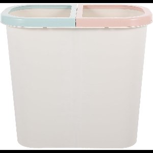 Cosensi - Dubbele prullenbak voor de keuken met 2 vakken en decoratieve opbergdoos voor tafel - Huishouden en kantooropberger - Plastic opruimoplossing