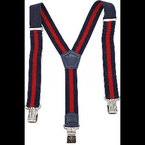 Blauw rood bretel heren - bretel heren3 clips - bretel heren met brede clip die niet losschieten