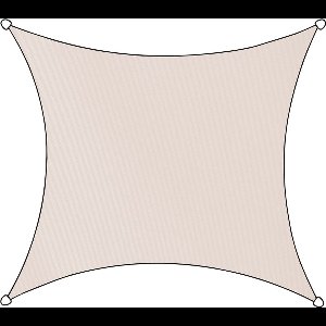Livn Schaduwdoek Livigno Oxford Vierkant 3.6m Naturel - 95% UV-bescherming - Dikte doek: 270 gr/m2 - Inclusief bevestigingskoord en RVS bevestigingsringen