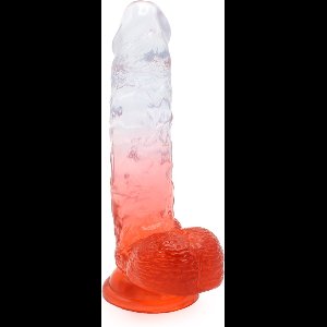 Kiotos Cox Color - Gekleurde Dildo 10 - 25 x 5,5 cm - Transparant/Rood