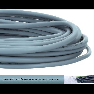 10 meter Lapp 0026131 ÖLFLEX CLASSIC FD 810 stuurstroomkabel 3x1 mm² grijs met groen-gele aardgeleider I zeer flexibele sleepkettingkabel PVC kabel voor sleepketting 3G1 mm2 I stuurkabel 3-draads