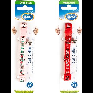 Duvoplus - Halsband Voor Dieren - Kat - Kattenhalsband Love Nylon 20-30cm / 10mm Rood/roze - 1st