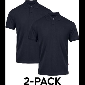 DANISH ENDURANCE Classic Fit Poloshirt Heren - biologisch katoen - 2-pack - Korte mouw - Marineblauw - Maat L