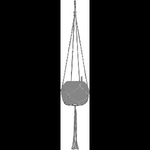 LECHUZA Macramé Cotton PURE 120 - Plantenhanger - 120 cm lengte - grijs - 100% katoen