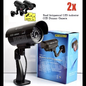 HiCHi® CCD Dummy Camera Fake camera - Nep camera - Beveiligingscamera - Fake Outdoor Nepcamera - Nep Security Cam met rood knipperend led indicator 2STUKS